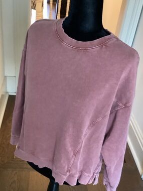 Lucky Brand Mauve-Pink Crewneck Sweatshirt